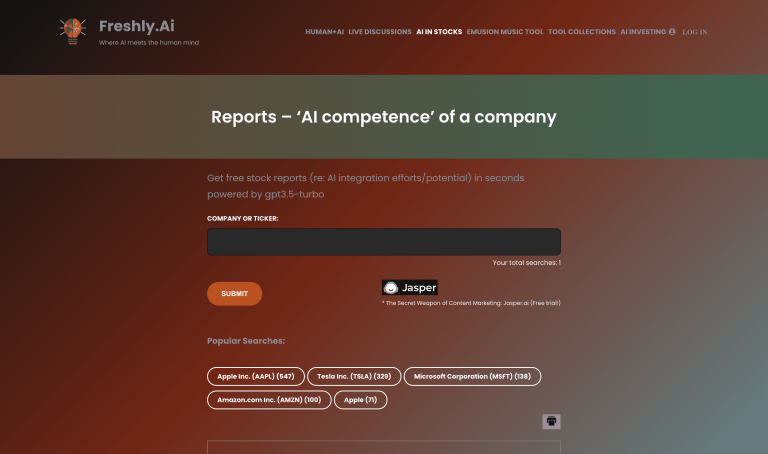 Screenshot of AI Competence from https://freshly.ai/discuro-form/