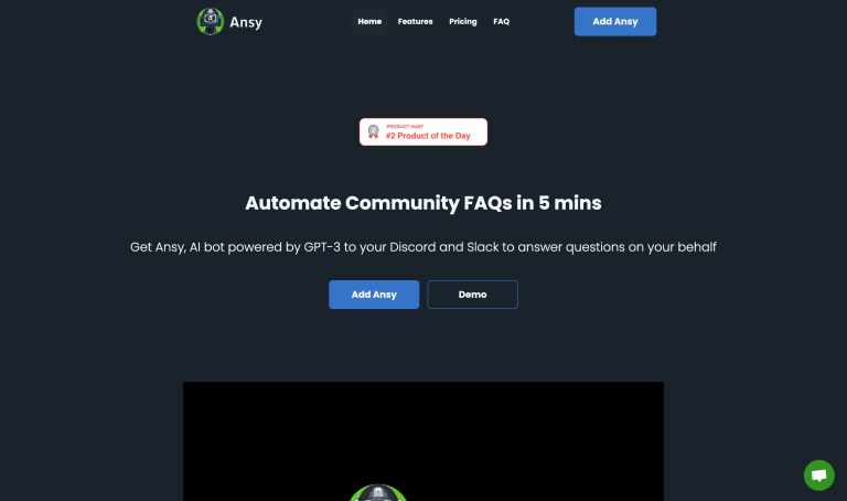 Screenshot of Ansy.ai from https://ansy.ai/