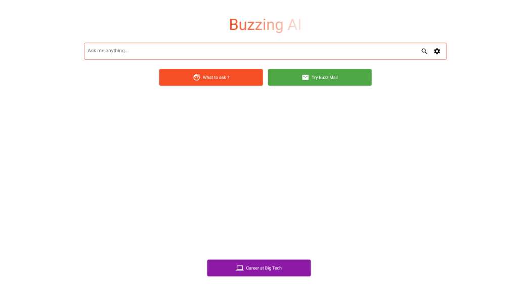 Screenshot of Ask Buzzing AI from https://ask.buzzingai.com/