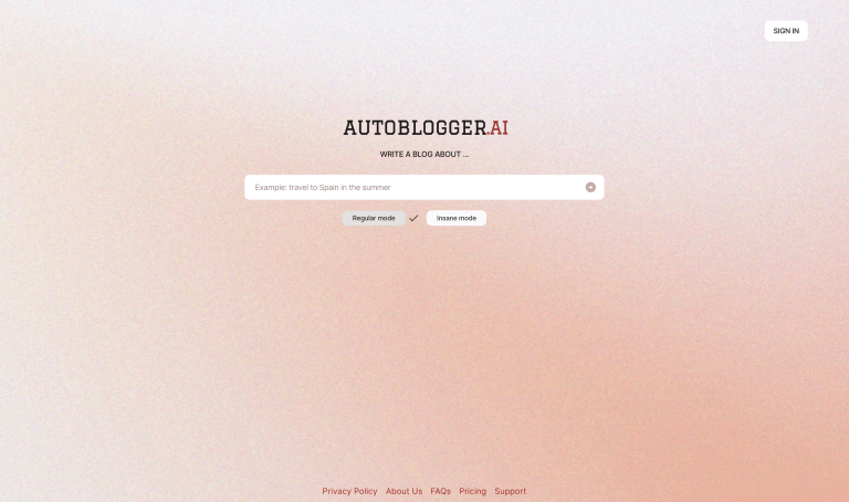 Screenshot of Autoblogger.ai from https://www.autoblogger.ai/