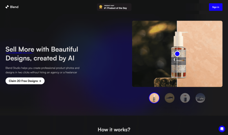 Screenshot of Blend AI Studio from https://www.delete.bg/aistudio