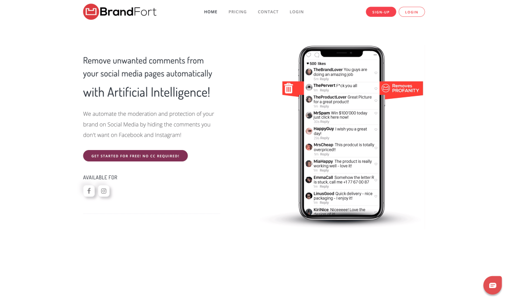 Screenshot of Brandfort.co from https://brandfort.co/