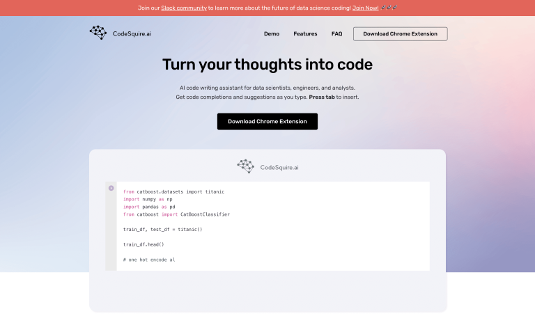 Screenshot of Code Squire from https://codesquire.ai/