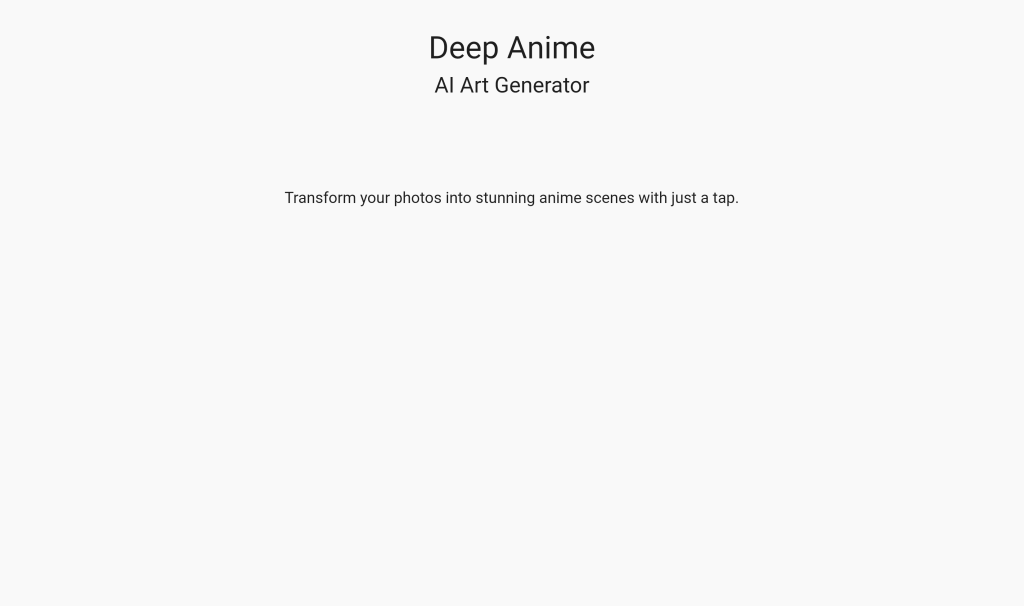 Screenshot of Deep Anime from https://deepanime.software/