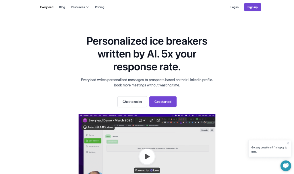 Screenshot of Everylead from https://everylead.ai/