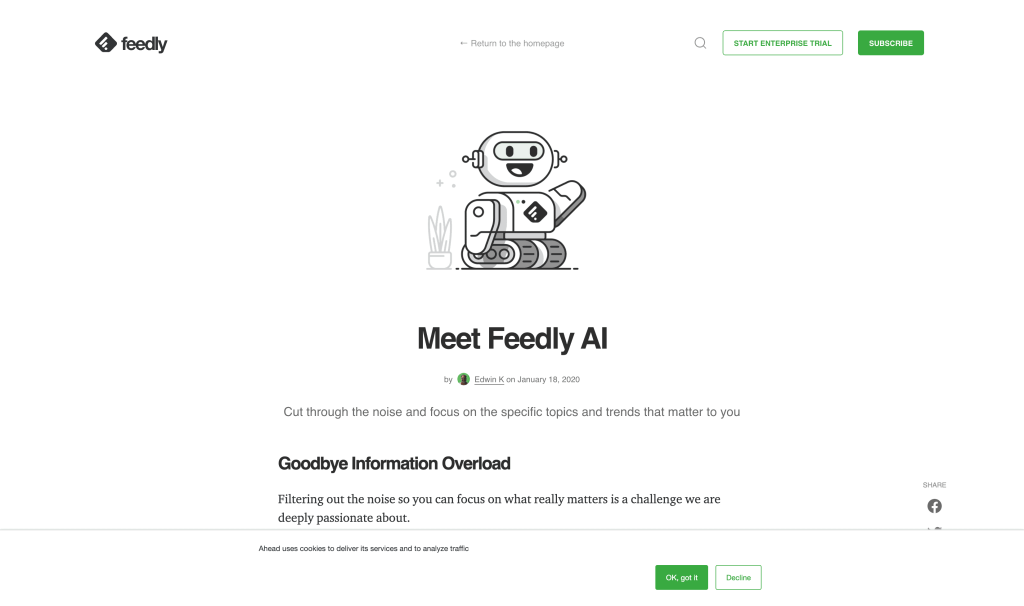 Screenshot of Feedly Leo from https://blog.feedly.com/leo/