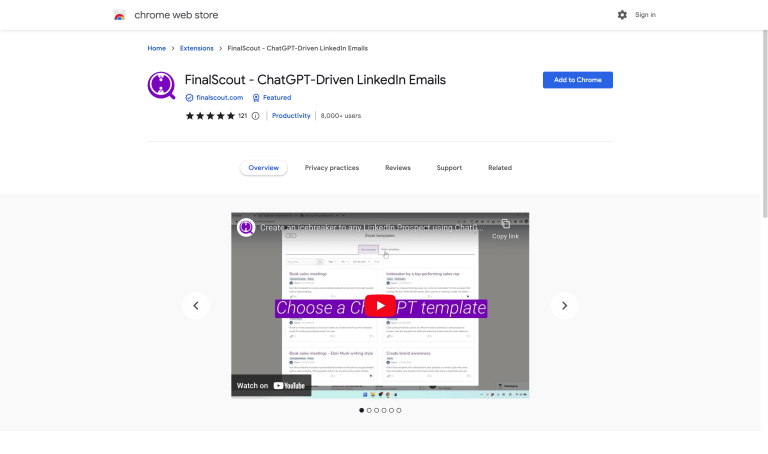 Screenshot of FinalScout from https://chrome.google.com/webstore/detail/finalscout-email-hunter-f/ncommjceghfmmcioaofnflklomgpcfmb