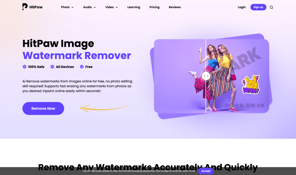 Screenshot of HitPaw Watermark Remover from https://online.hitpaw.com/photo-watermark-remover.html
