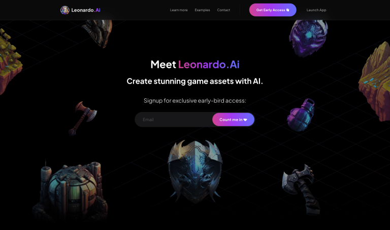 Screenshot of Leonardo.ai from https://leonardo.ai/