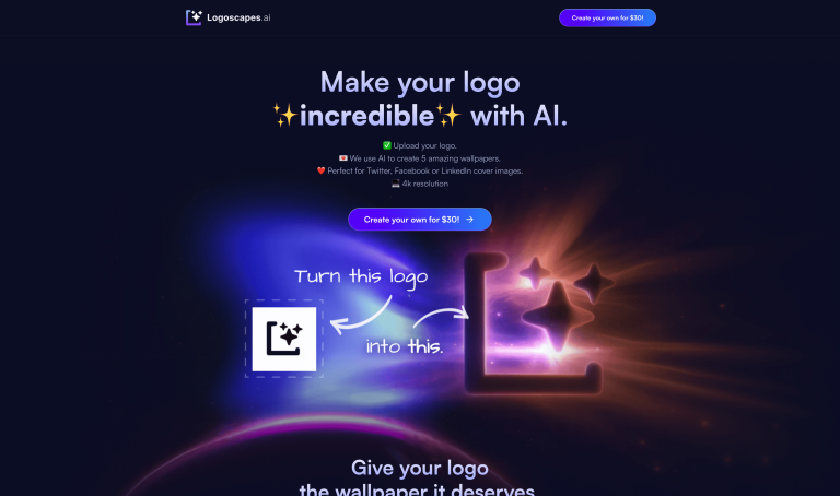 Screenshot of Logoscapes from https://logoscapes.ai/