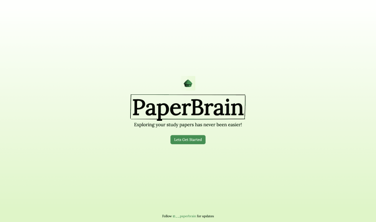 Screenshot of Paper Brain from https://www.paperbrain.study/