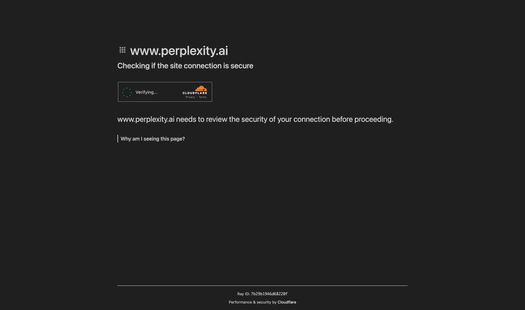 Screenshot of Perplexity AI from https://www.perplexity.ai/