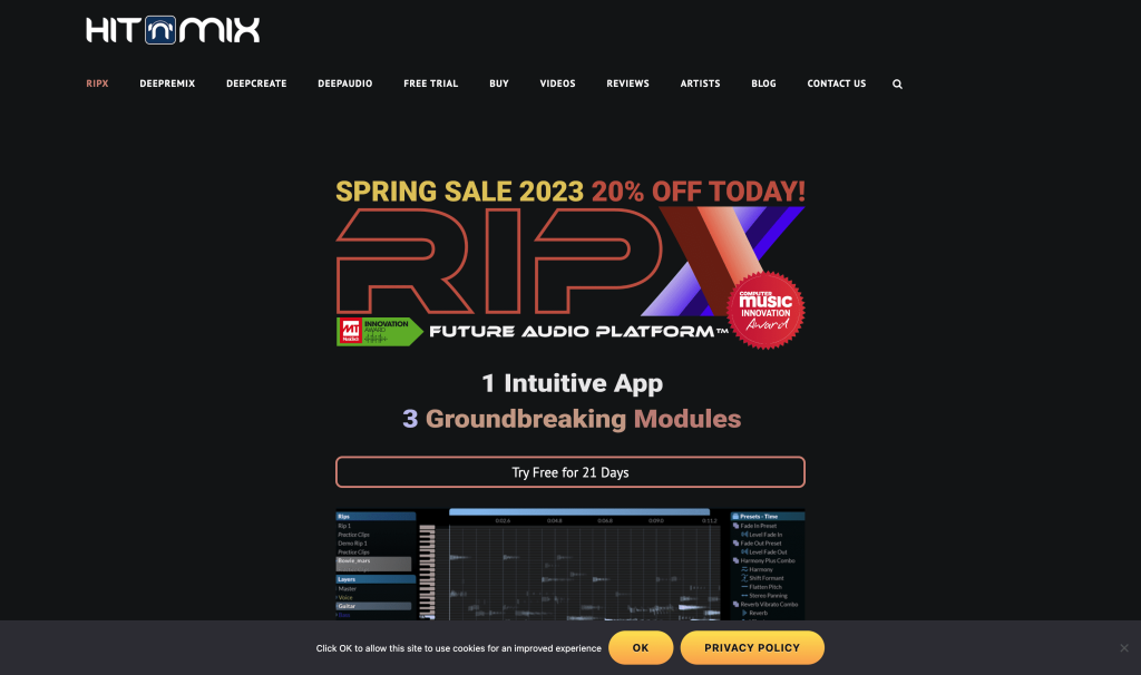 Screenshot of RipX from https://hitnmix.com/