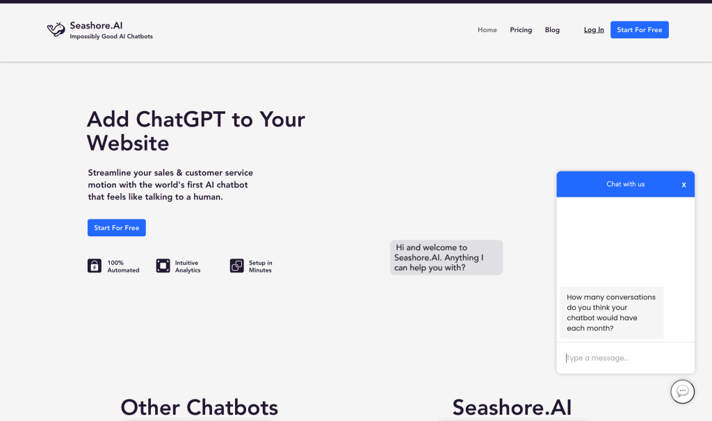 Screenshot of Sale Whale from https://salewhale.chat/