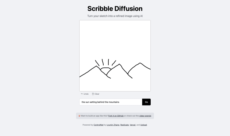 Screenshot of Scribble Diffusion from https://scribblediffusion.com/