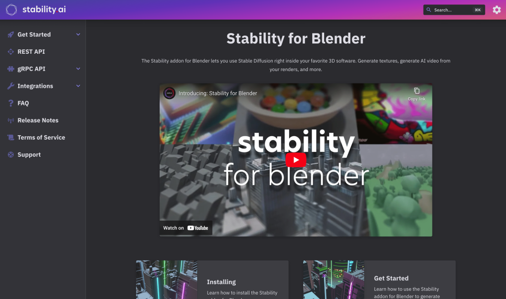 Screenshot of Stability for Blender from https://platform.stability.ai/docs/integrations/blender