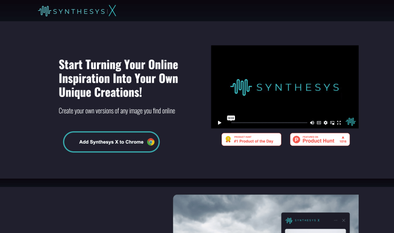 Screenshot of Synthesys X from https://synthesys.io/x/
