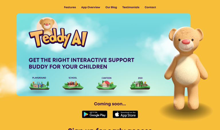 Screenshot of Teddy AI from https://teddyai.com/