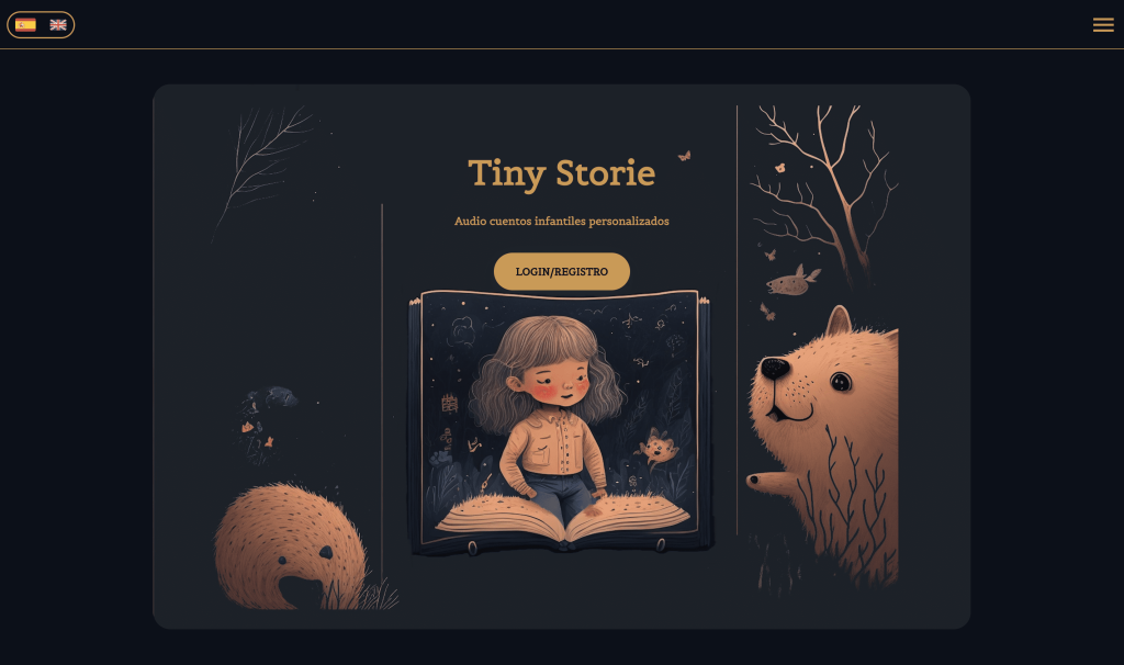 Screenshot of Tiny Storie from https://tinystorie.com/