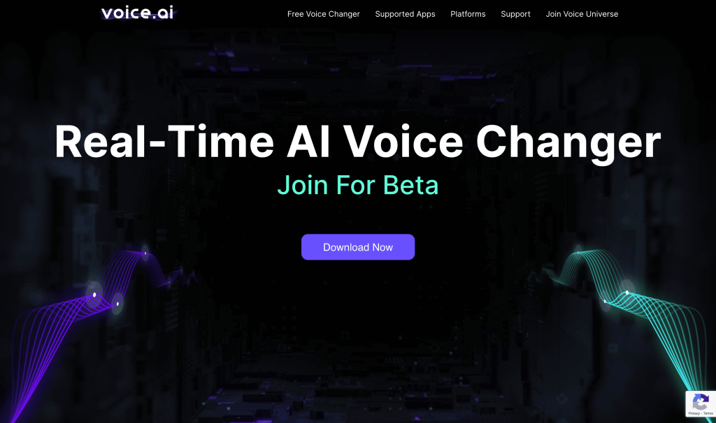 Screenshot of Voice.ai from https://voice.ai/